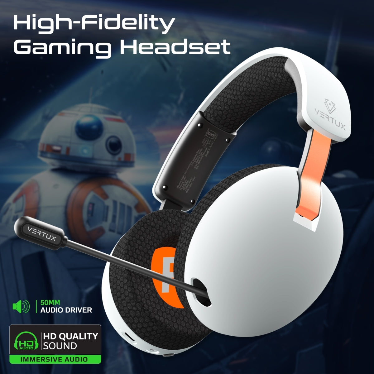 High-Performance Tri-Mode Connectivity Gaming Headset with Retractable Microphone