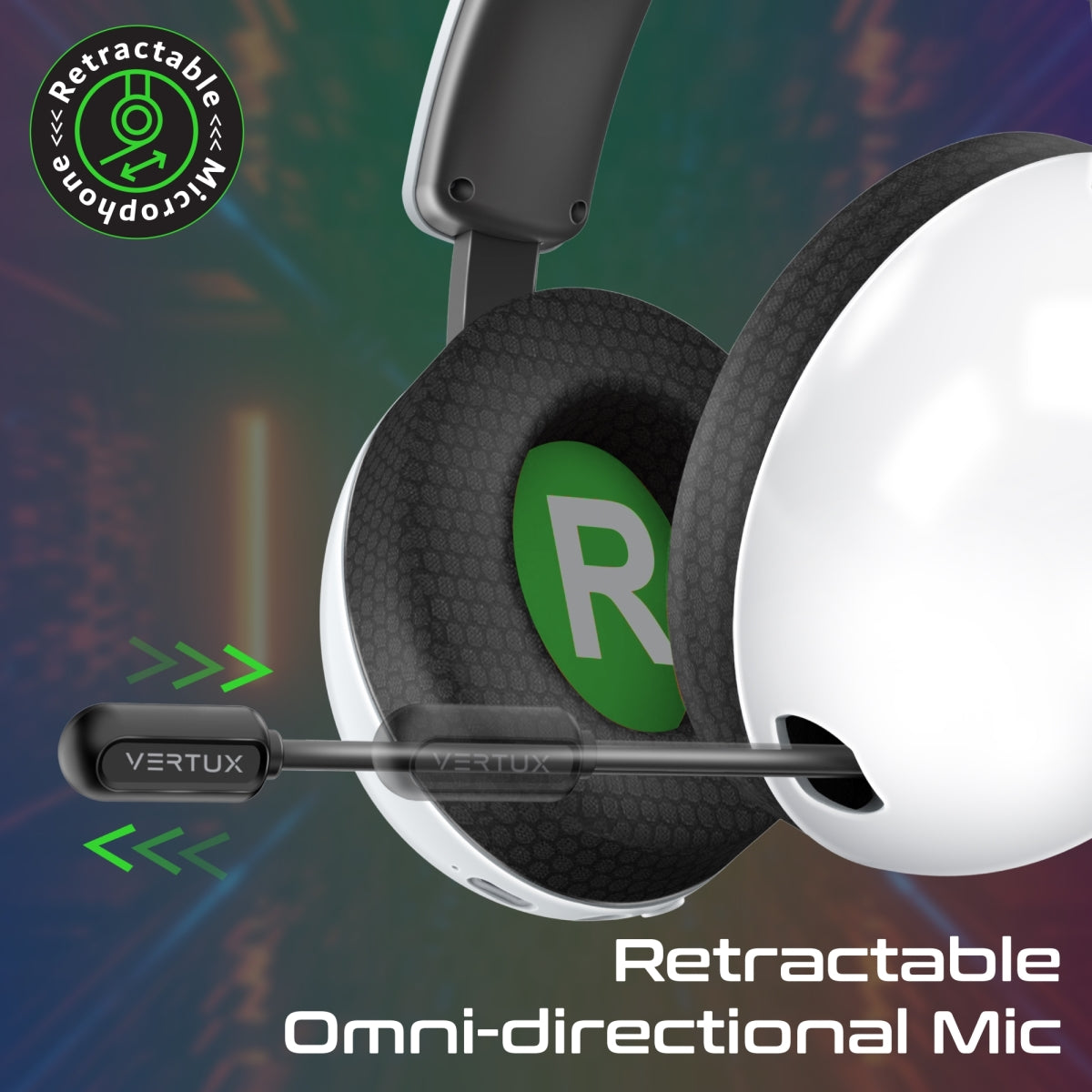 High-Performance Tri-Mode Connectivity Gaming Headset with Retractable Microphone
