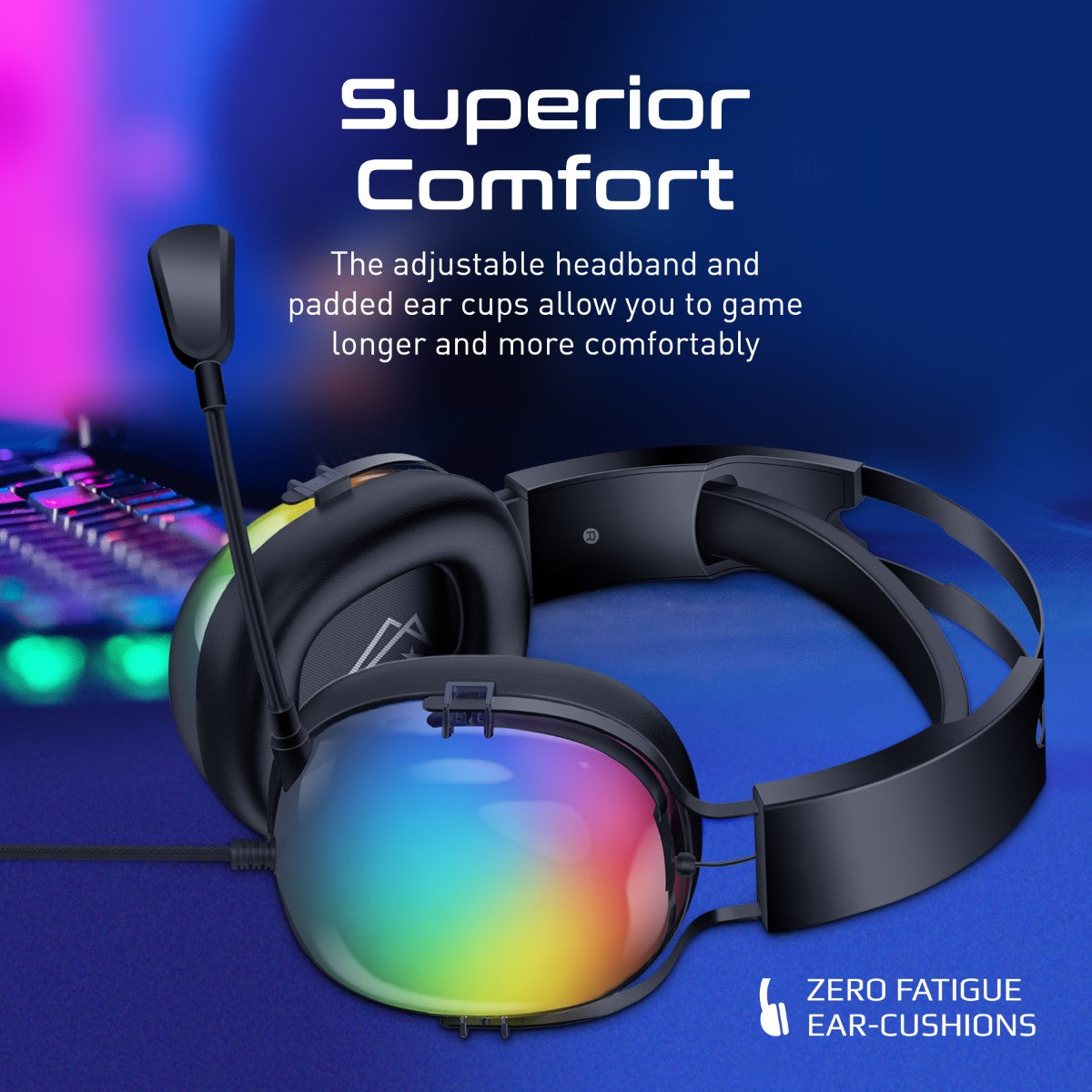 High Performance 7.1 Stereo Sound Gaming Lumiflux™ Headset with Microphone
