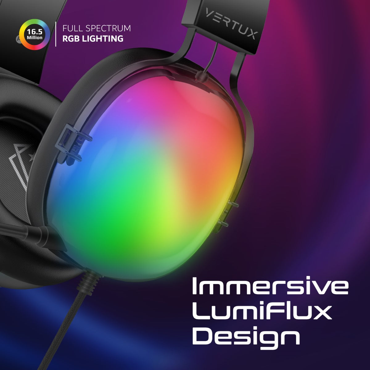 High Performance 7.1 Stereo Sound Gaming Lumiflux™ Headset with Microphone