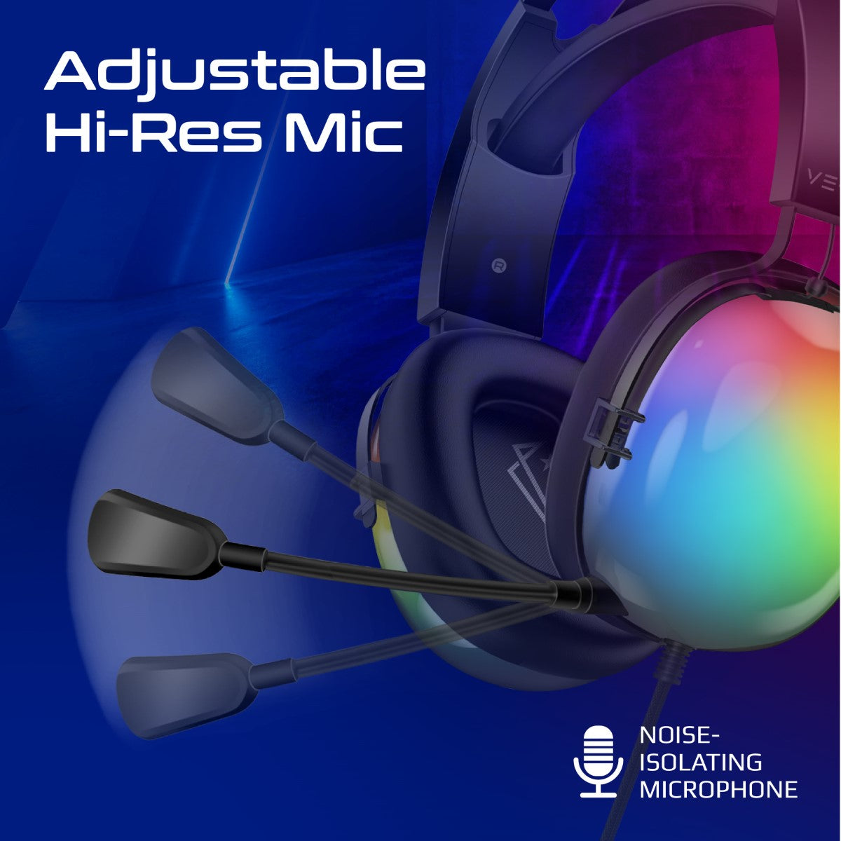 High Performance 7.1 Stereo Sound Gaming Lumiflux™ Headset with Microphone