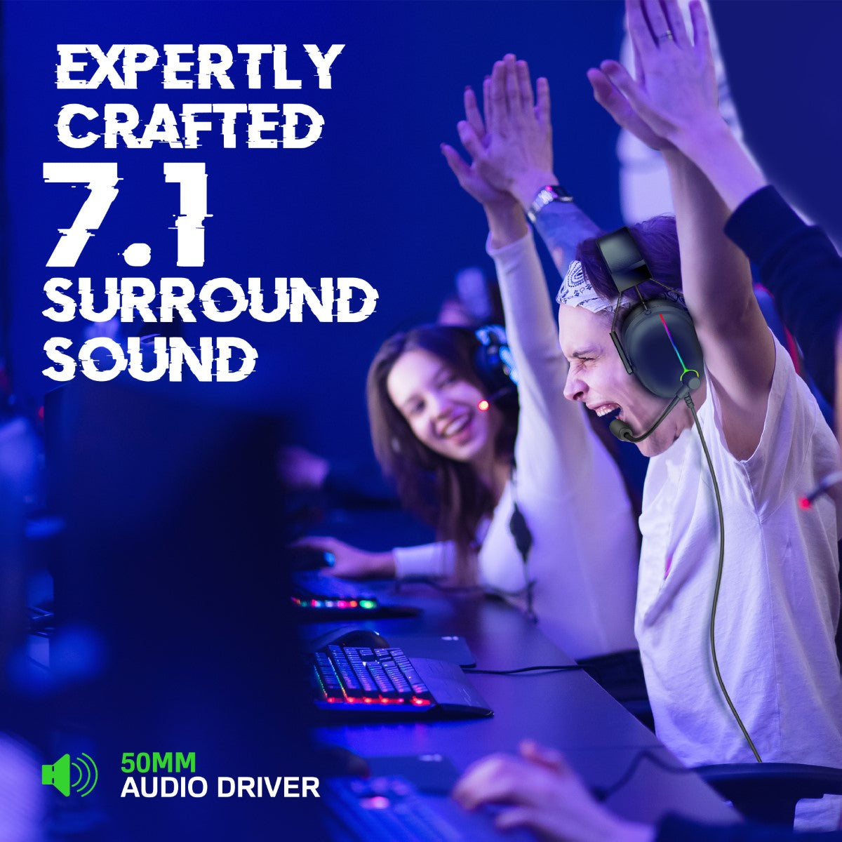Extreme Performance 7.1 Surround Sound Gaming Headset with ENC Microphone & Vibration Feedback