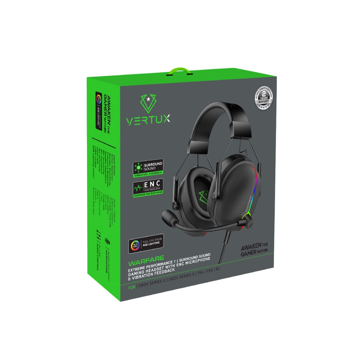 Extreme Performance 7.1 Surround Sound Gaming Headset with ENC Microphone & Vibration Feedback