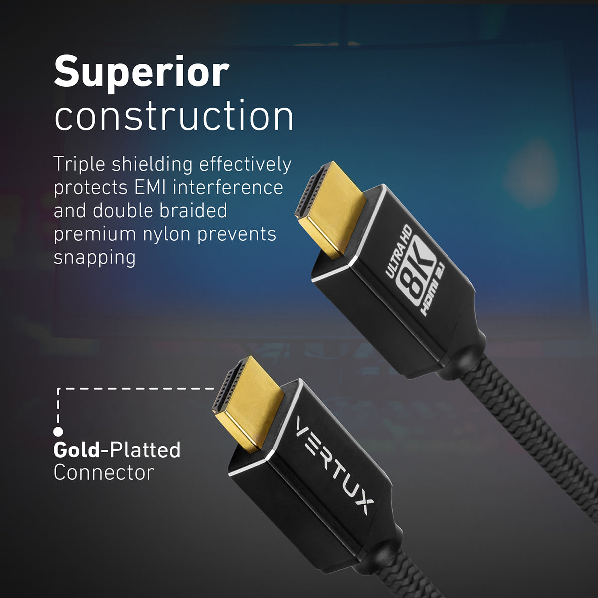 GameCharged™ 8K HDMI Audio Video 3D Cable