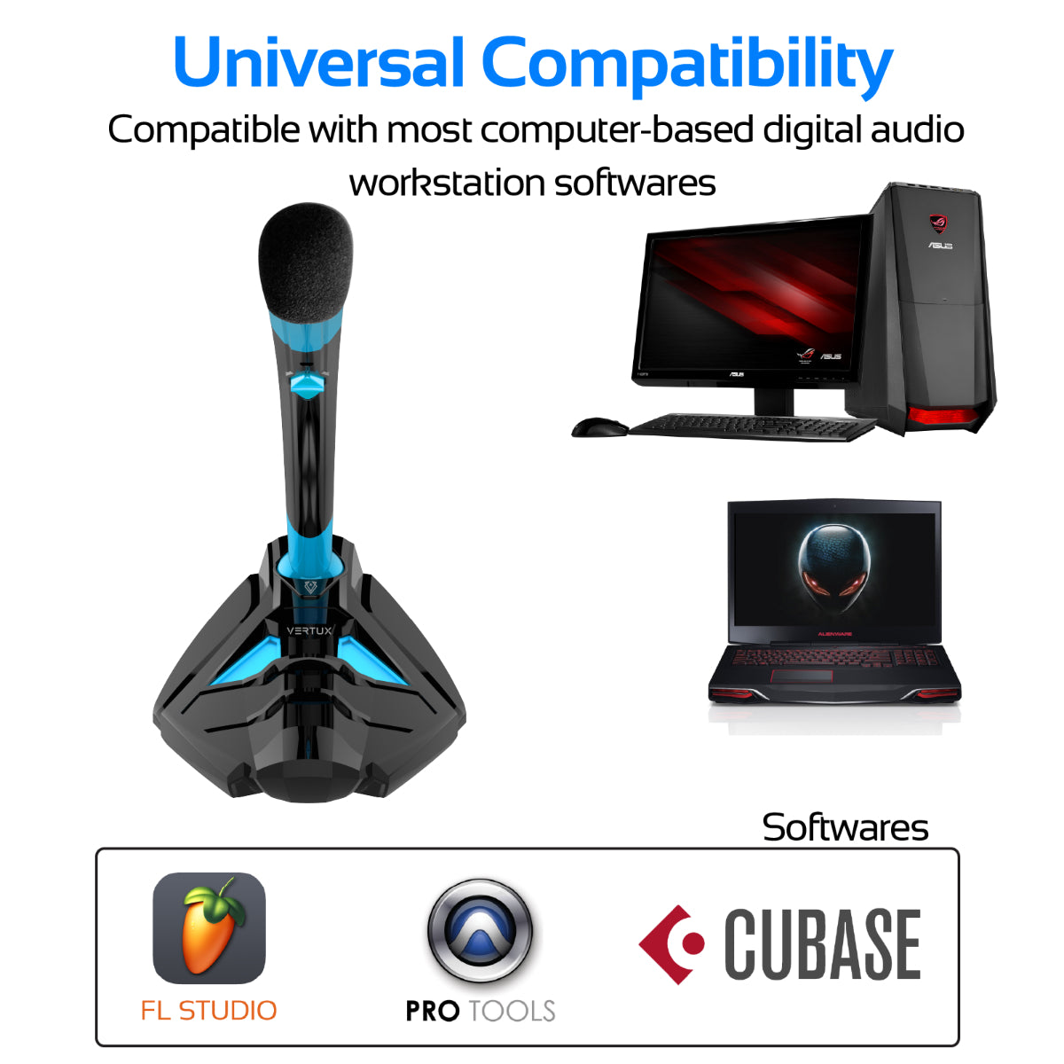 Universal Digital Stereo 3.5mm Desktop Gaming Microphone