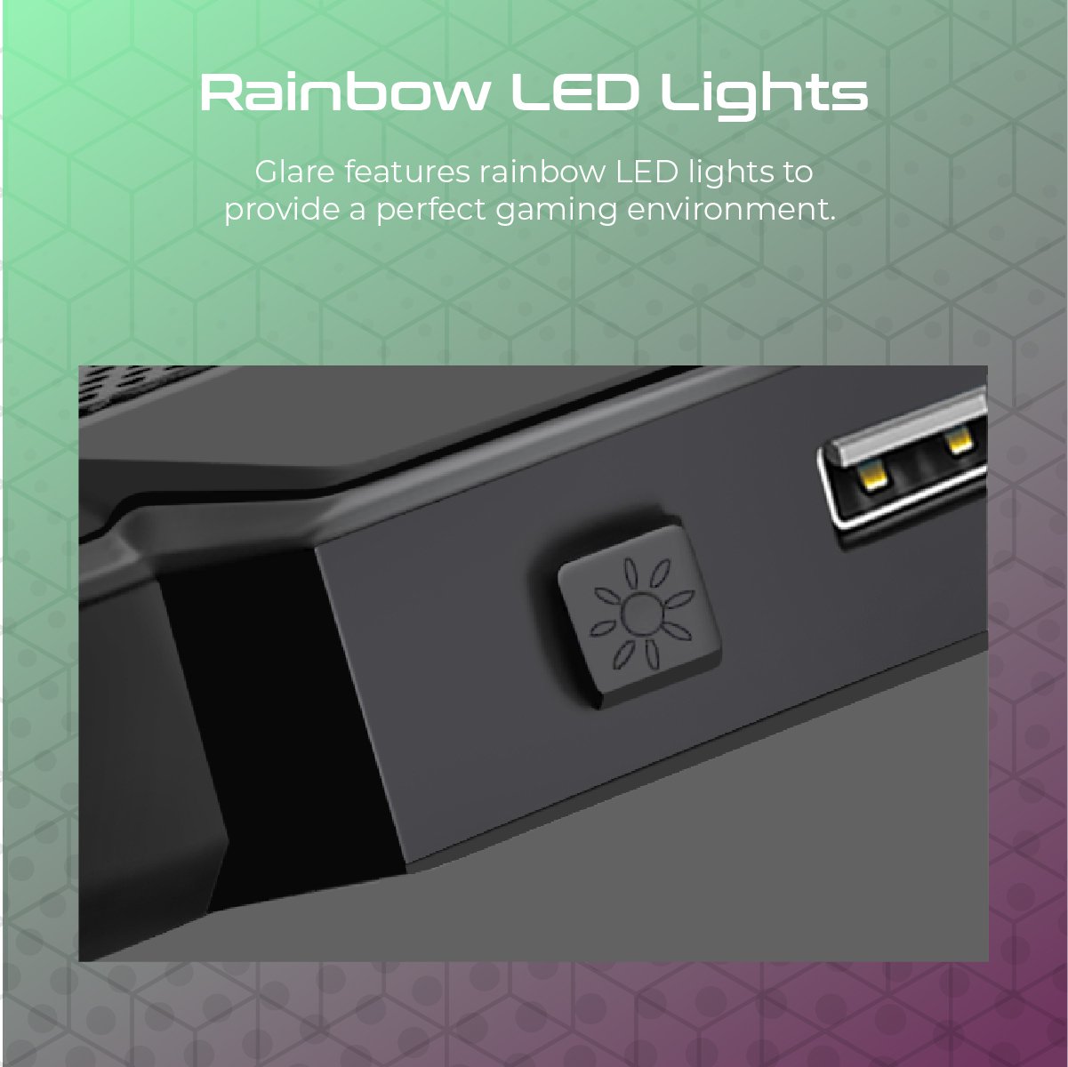 Quiet Cooling Laptop Stand with Rainbow LED Lights