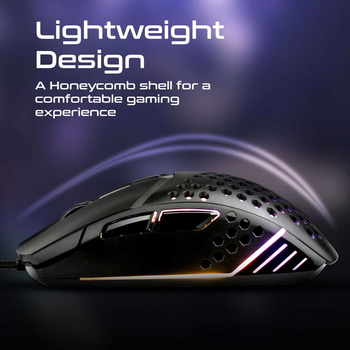 6 Buttons Hex-Shell Wired RGB Gaming Mouse