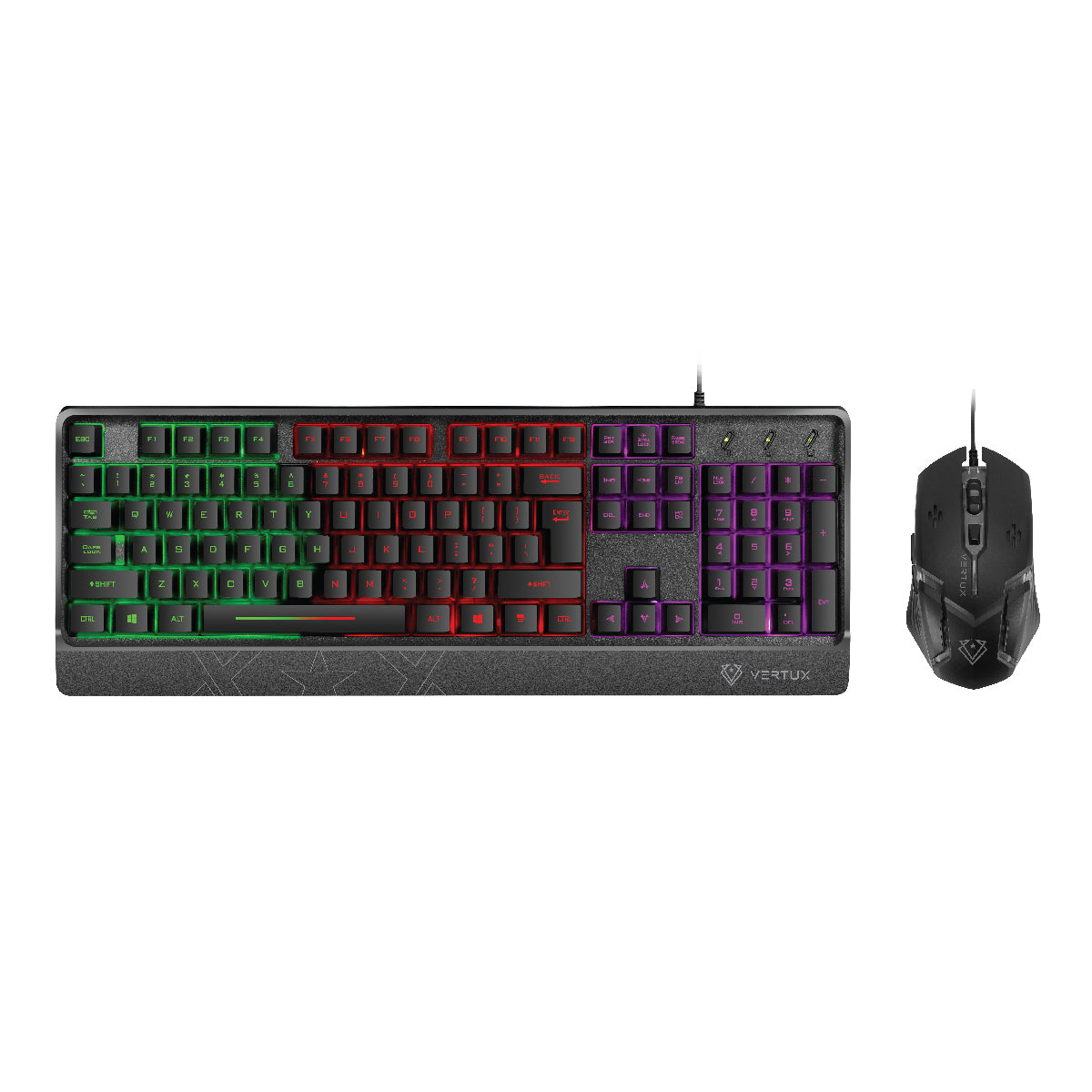 Backlit Ergonomic Wired Gaming Keyboard & Mouse