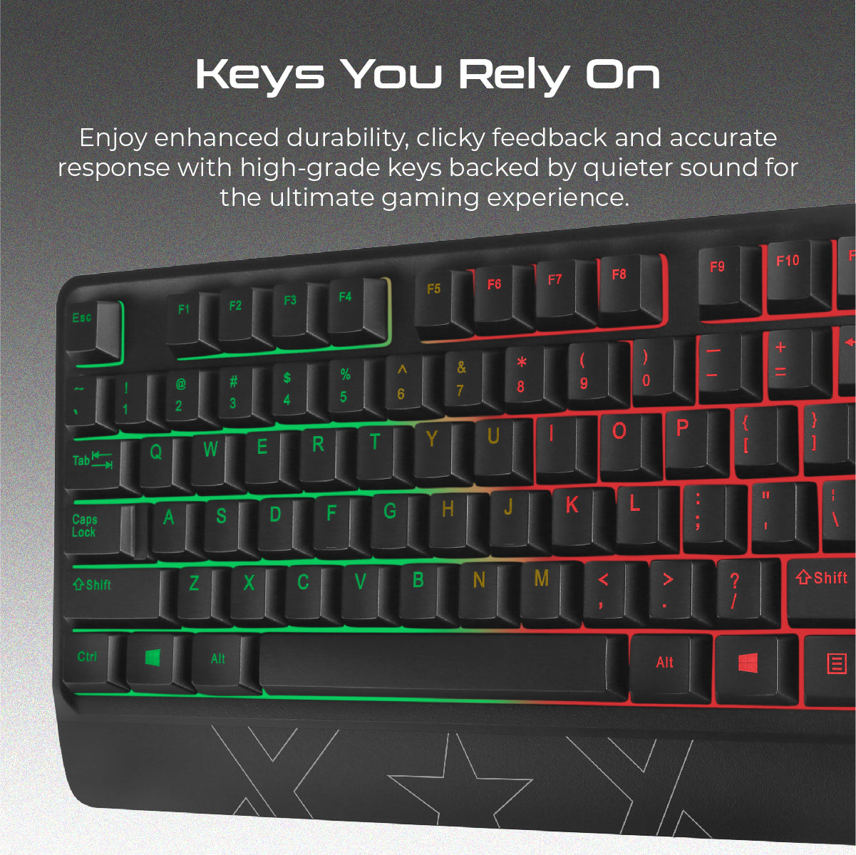 Backlit Ergonomic Wired Gaming Keyboard & Mouse