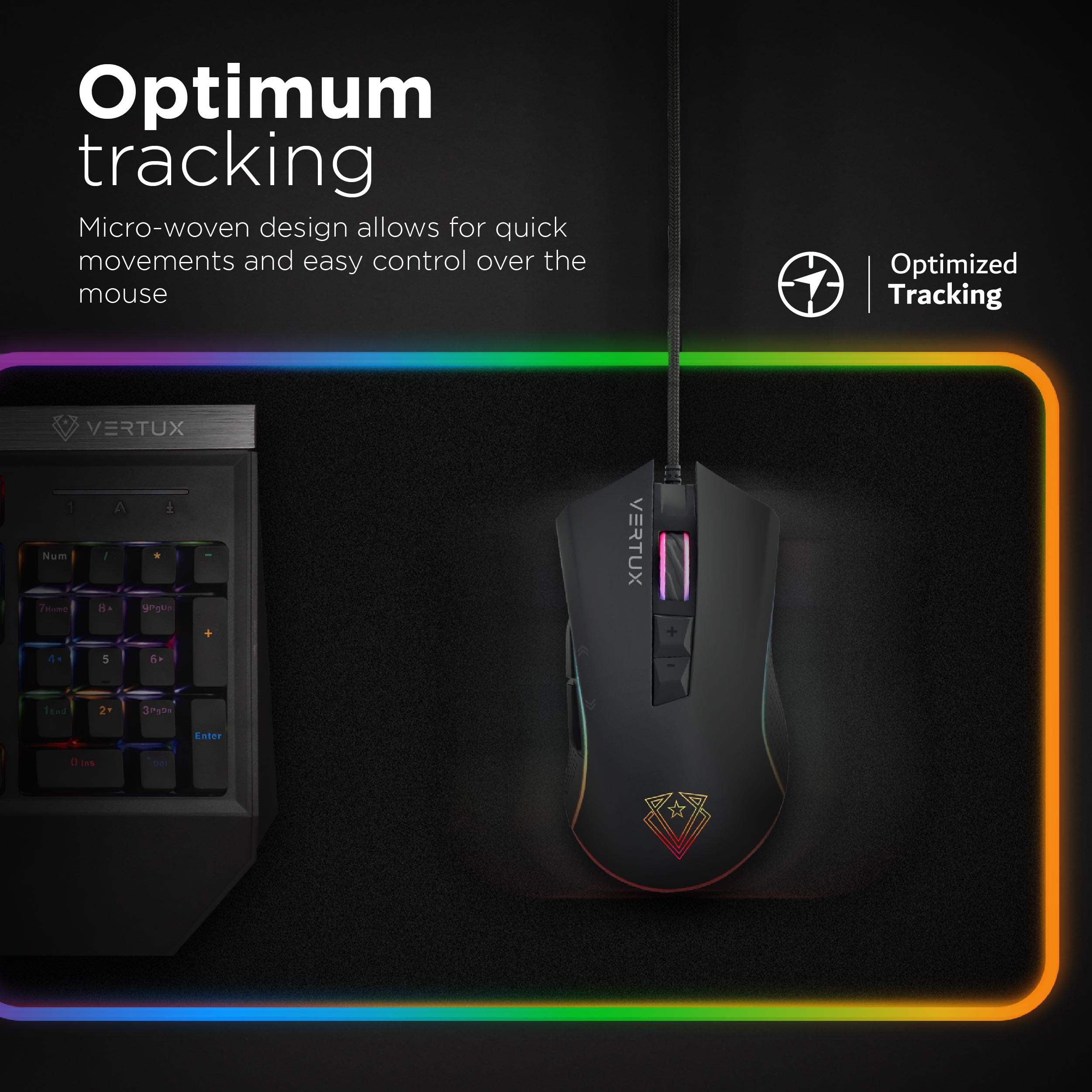 Game Immersion™ Smooth Scrolling RGB LED Gaming Mouse Pad