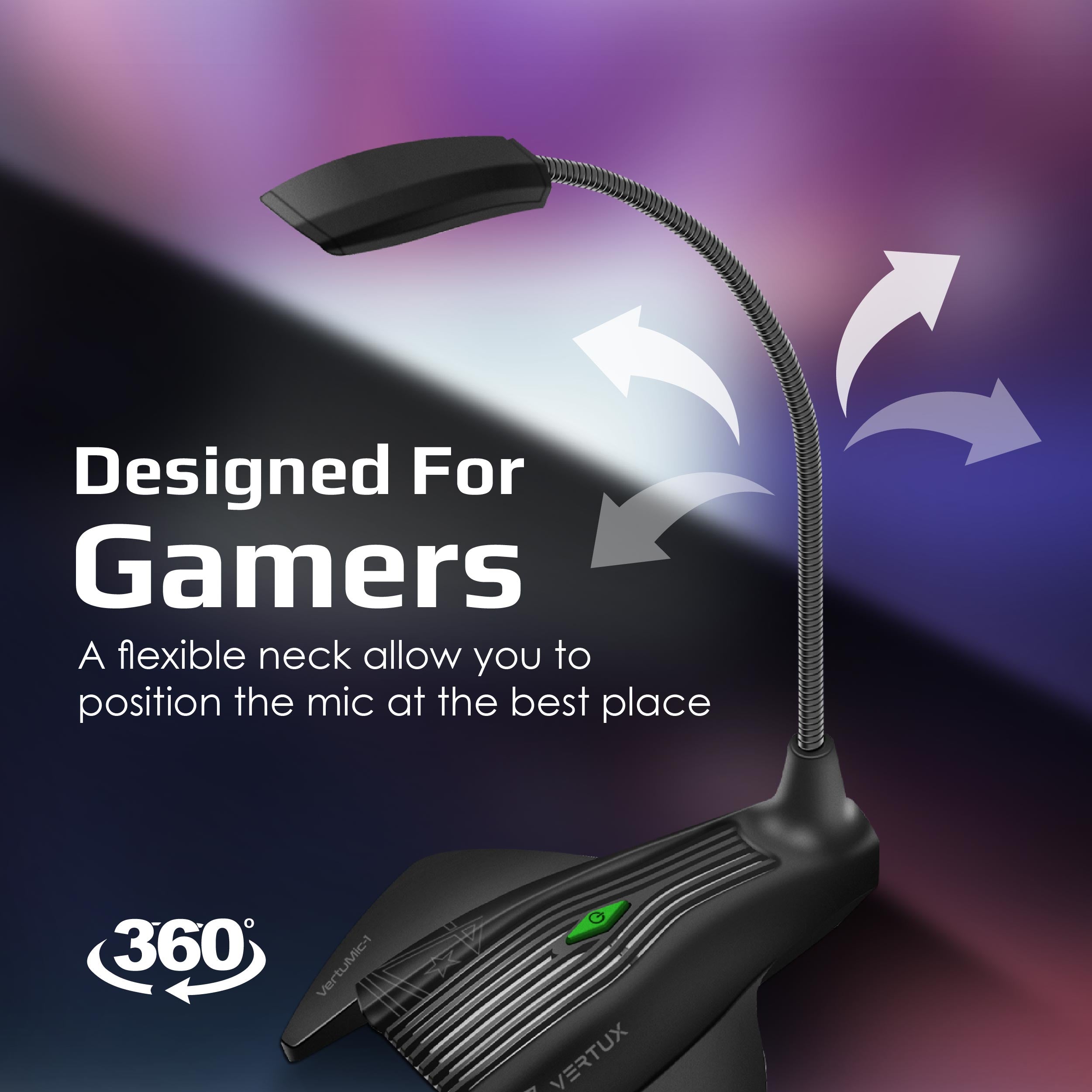 High Definition Anti-Vibration Gaming Microphone with LED