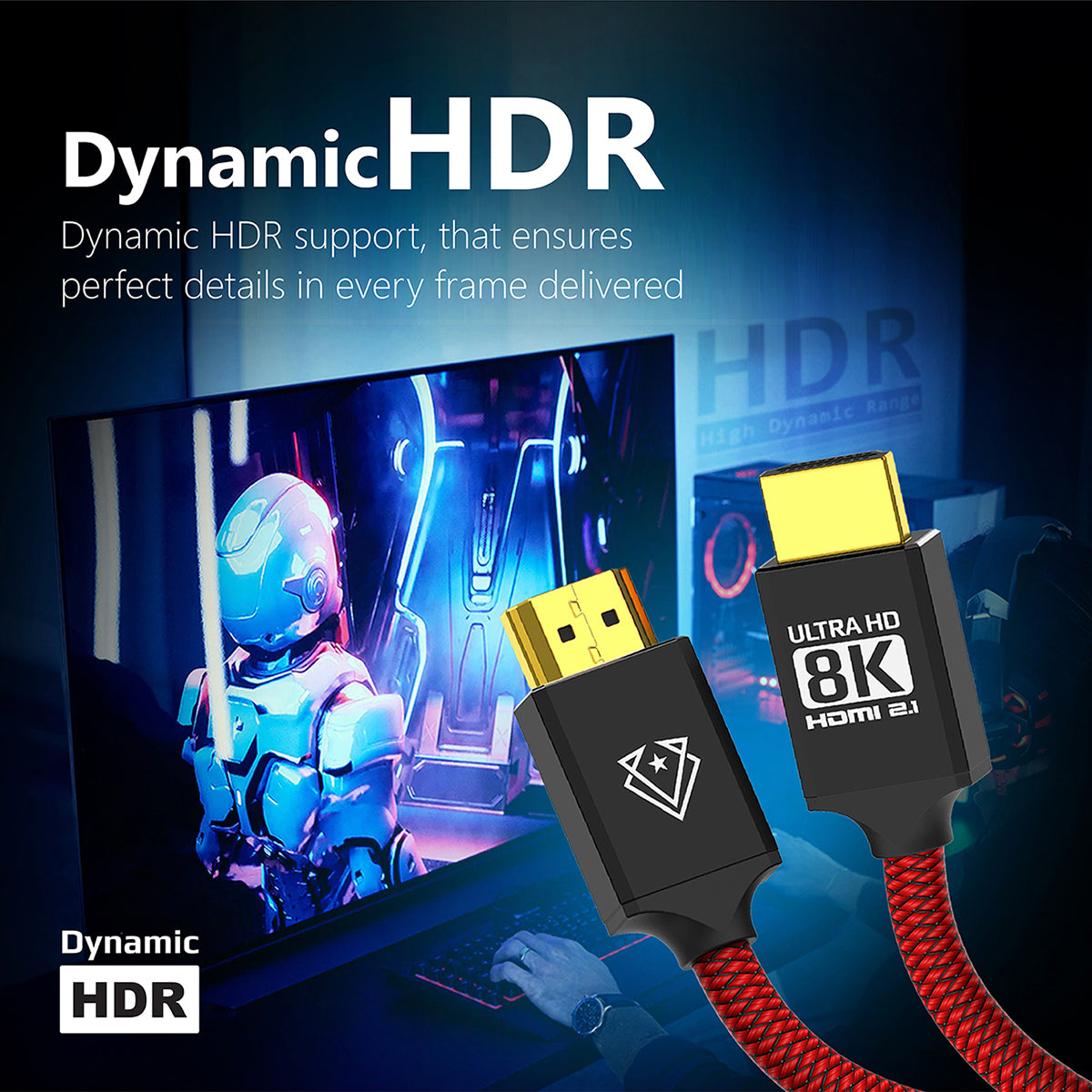 GameCharged™ 8K HDMI Audio Video 3D Cable