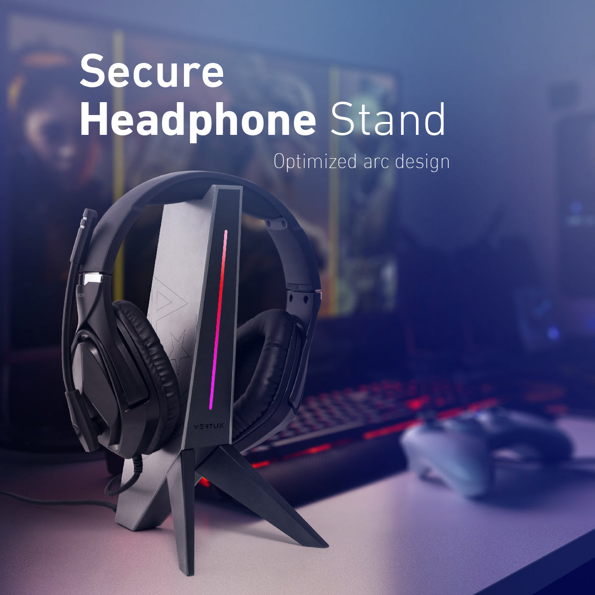 4-in-1 Integrated Gaming Headset Stand