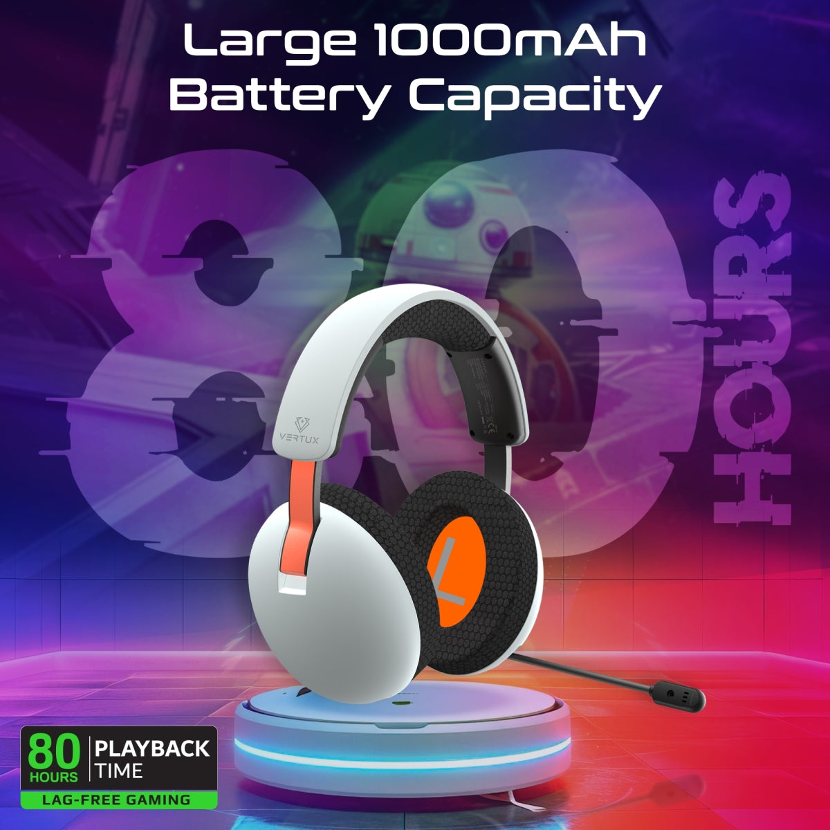 High-Performance Tri-Mode Connectivity Gaming Headset with Retractable Microphone